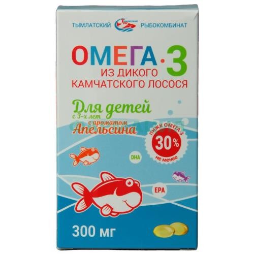 Салмоника омега-3 капсулы 300мг 125мг №84 из дикого камчатского лосося д/детей 3 + апельсин Салмоника омега-3 капсулы 300мг 125мг №84 из дикого камчатского лосося д/детей 3 + апельсин