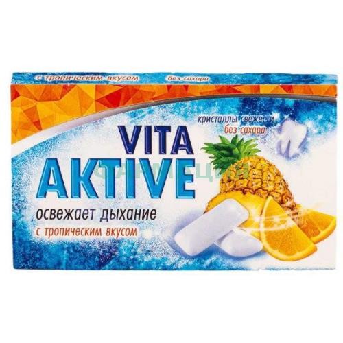 Вита актив жев.резинка тропические фрукты №12 б/сах.