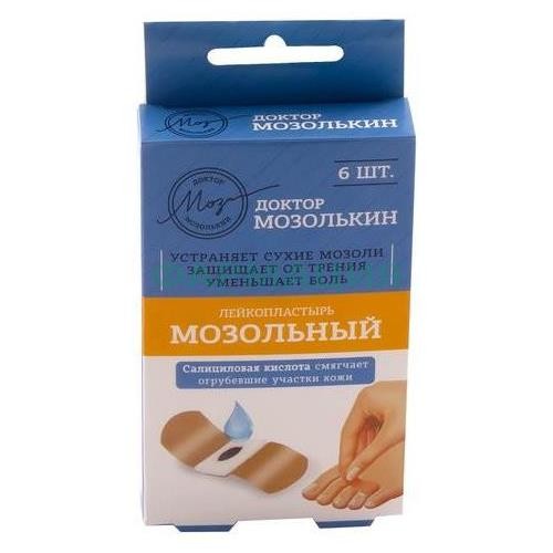 Доктор мозолькин лейкопластырь мозольный 6,5х2 №6 набор Доктор мозолькин лейкопластырь мозольный 6,5х2 №6 набор