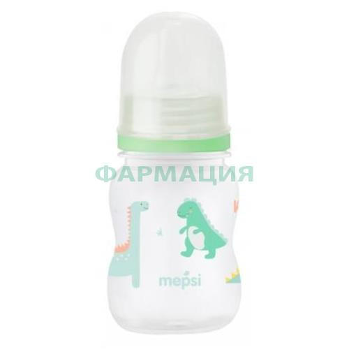 Мепси бутылочка с силиконовой соской 125мл дино 0 +  /арт 0219/