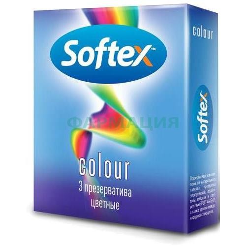 Софтекс презерватив colour цветные №3 [softex]