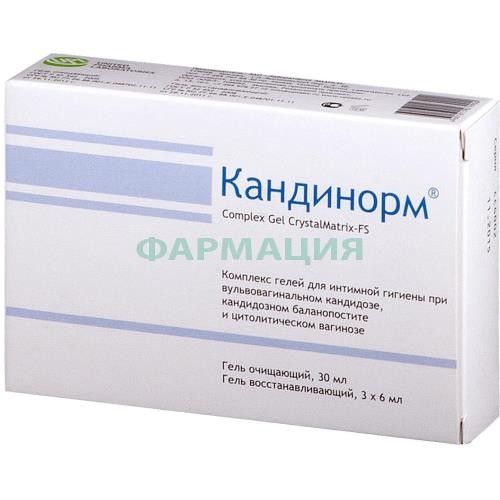 Кандинорм гель комплекс очищ. 30мл. + восстан.3х6мл.