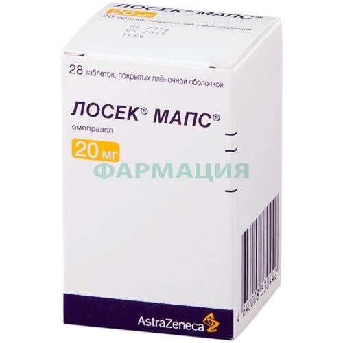 Лосек мапс таблетки покрытые пленочной оболочкой 20мг №28