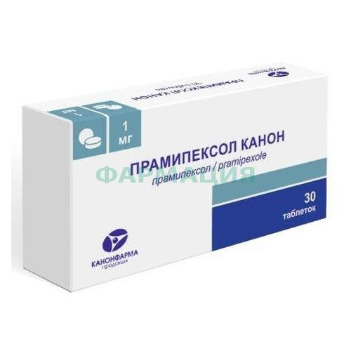 Прамипексол канон таблетки 1мг №30 Прамипексол канон таблетки 1мг №30