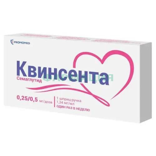 Квинсента раствор для подкожного введения 0,25/0,5 мг/доза 1,5мл /в комплекте с иглами-6 шт/