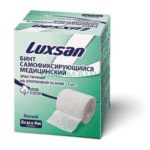 Люксан бинт эластичный самофиксирующийся 6смх4м хлопк осн белый