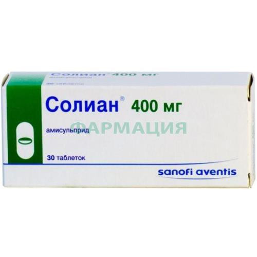 Солиан таблетки покрытые пленочной оболочкой 400мг №30 Солиан таблетки покрытые пленочной оболочкой 400мг №30
