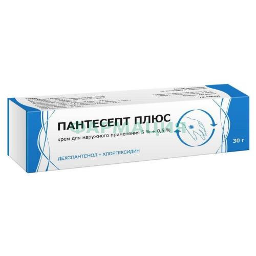 Пантесепт плюс крем для наружного применения 5% + 0.5% 30г