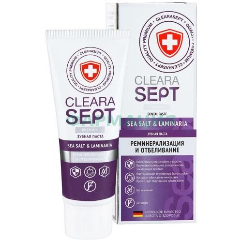 Клерасепт зуб.паста sea salt/laminaria реминер.отбелив.75мл. [clearasept]