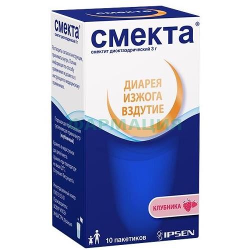 Смекта порошок для приготовления суспензии для приема внутрь 3г 3.76г №10 клубничный