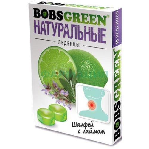 Бобс грин леденцы 3,2г. шалфей + лайм №10 (32г.)