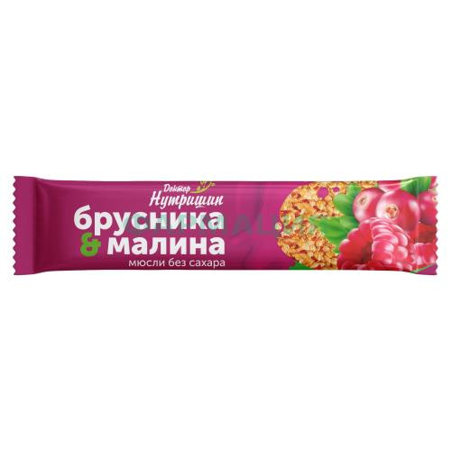 Доктор нутришин батончик-мюсли 30г брусника + малина б/сах