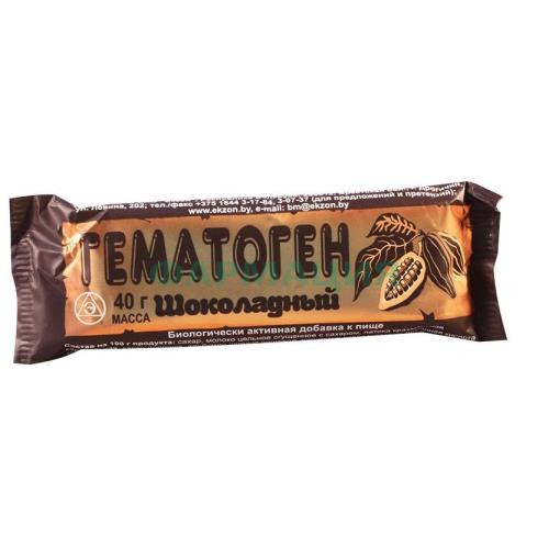 Гематоген плитка 40г шоколадный /экзон/