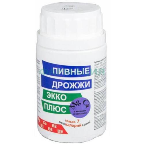 Эко-мон пивные дрожжи  +  ca + mg №100 таб. (кальций + магний)
