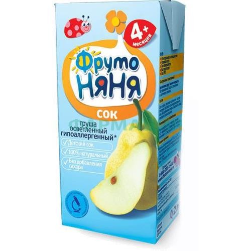 Фрутоняня нектар (сок) 200мл. груша осветл. б/сах.