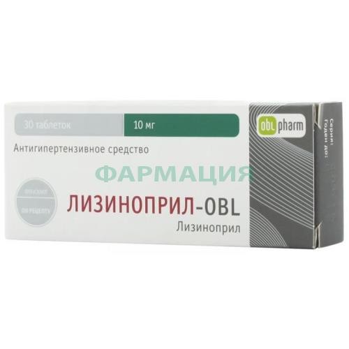 Лизиноприл-obl таблетки 10мг №30 Лизиноприл-obl таблетки 10мг №30