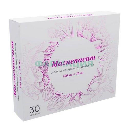 Магнепасит таблетки покрытые пленочной оболочкой 100мг + 10мг №30