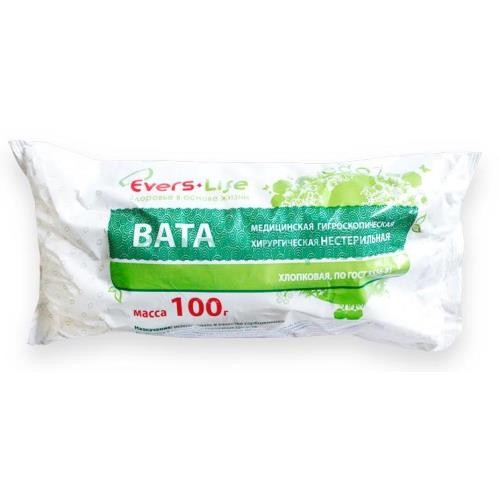 Вата хирург. 100г. н/стер. гигроск. хлопок /эверс/