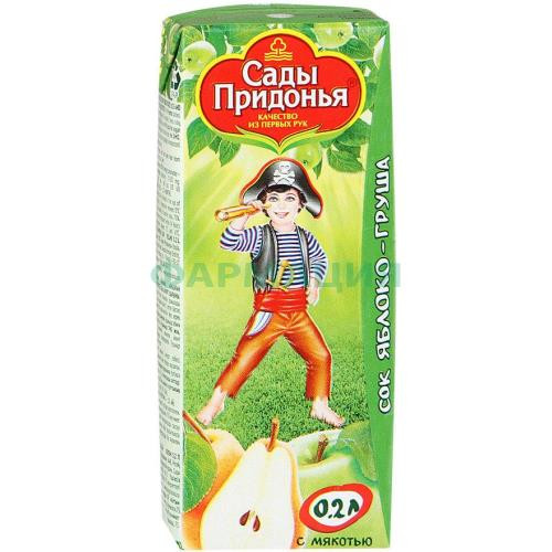 Сады придонья сок 200мл. яблоко + груша мяк. 5 мес. +