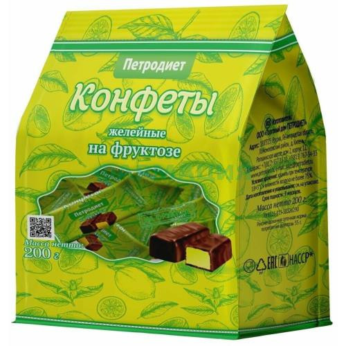Петродиет здоровые сладости конфеты 200мг желейные на фруктозе Петродиет здоровые сладости конфеты 200мг желейные на фруктозе