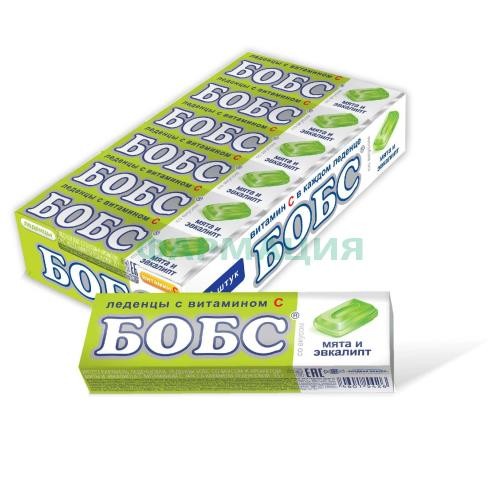 Бобс леденцы мята +  эвкалипт +  вит.с №10