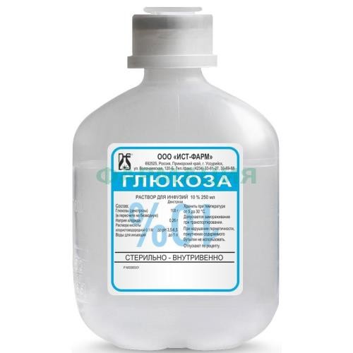 Глюкоза раствор для инфузий 10% 250мл №1