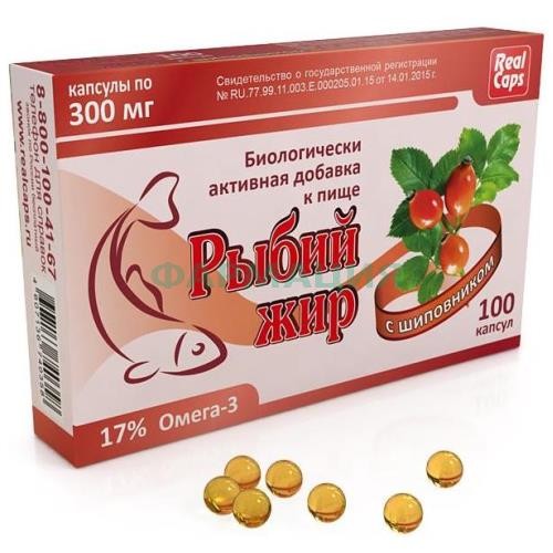 Реалкапс рыбий жир капсулы 300мг №100 с шиповником Реалкапс рыбий жир капсулы 300мг №100 с шиповником