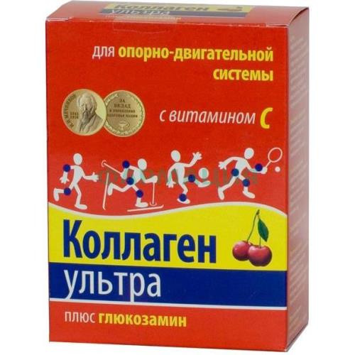 Коллаген ультра + с + глюкозамин порошок 8г №30 вишня Коллаген ультра + с + глюкозамин порошок 8г №30 вишня