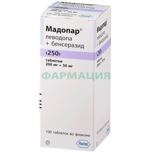 Мадопар "250" таблетки 200мг + 50мг №100