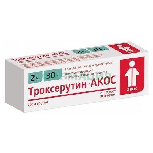 Троксерутин-акос гель для наружного применения 2% 30г