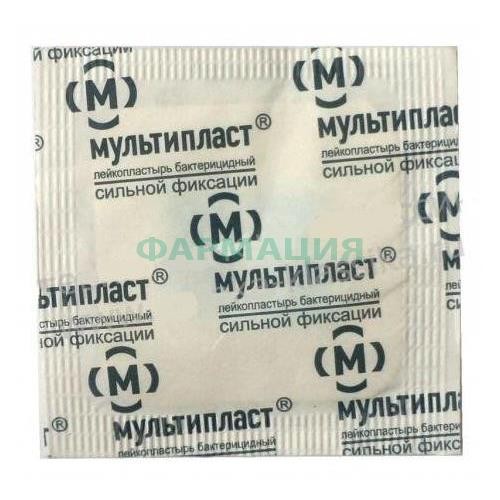 Мультипласт лейкопластырь бактерицидный 3,8х3,8см сильн фикс