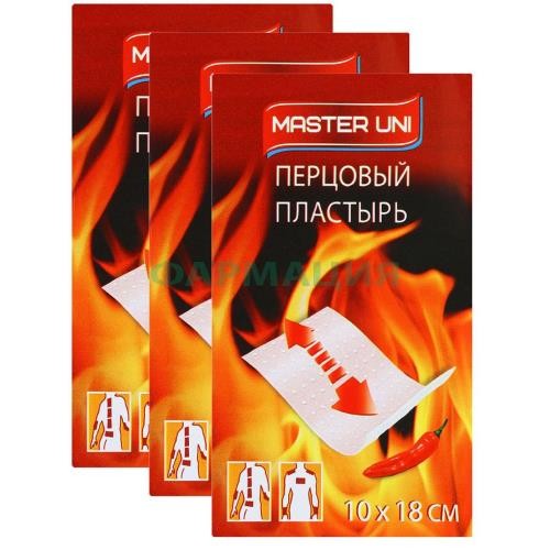 Мастер юни пластырь перцовый перфорированный 10х18см №3