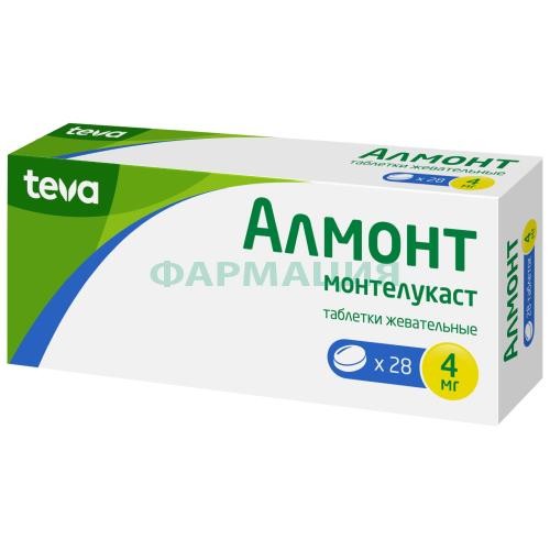 Алмонт таблетки жевательные 4мг №28 Алмонт таблетки жевательные 4мг №28