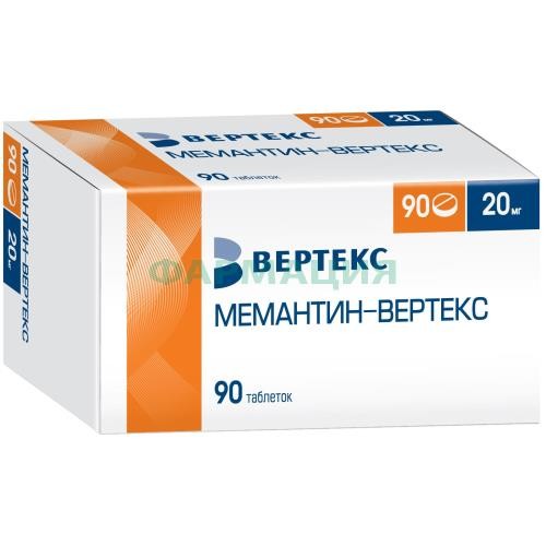 Мемантин-вертекс таблетки покрытые пленочной оболочкой 20мг №90 Мемантин-вертекс таблетки покрытые пленочной оболочкой 20мг №90