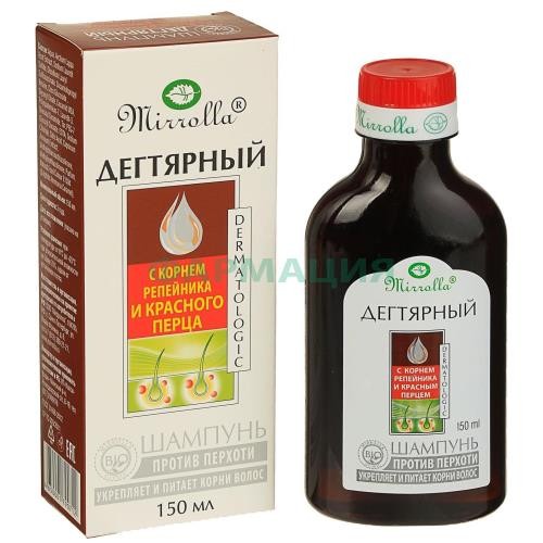 Мирролла шампунь 150мл дегтярный репейник + красн. перец