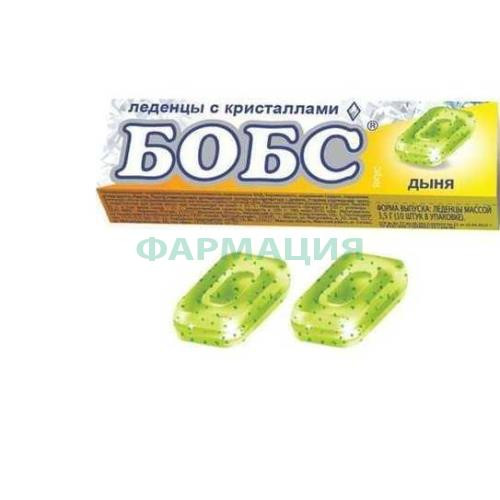 Бобс леденцовая карамель 3,5г №10 со вкусом дыни с мятными кристаллами