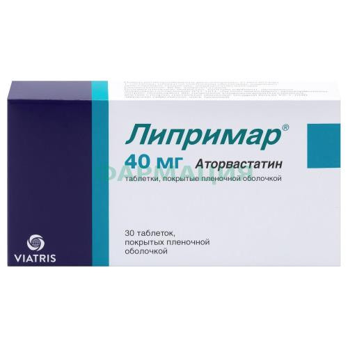 Липримар таблетки покрытые пленочной оболочкой 40мг №30 Липримар таблетки покрытые пленочной оболочкой 40мг №30