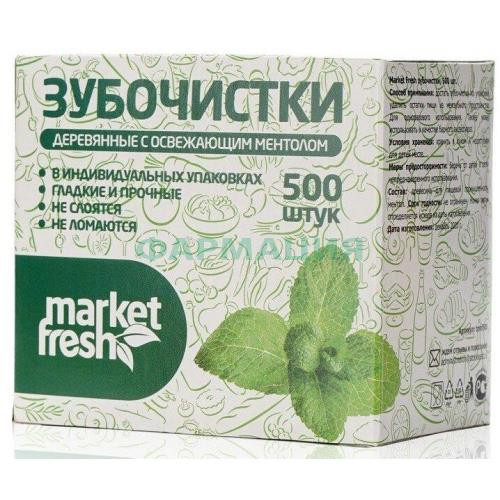 Маркет фреш зубочистки №500 с ароматом мяты