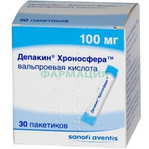 Депакин хроносфера гранулы с пролонгированным высвобождением 100мг №30 Депакин хроносфера гранулы с пролонгированным высвобождением 100мг №30