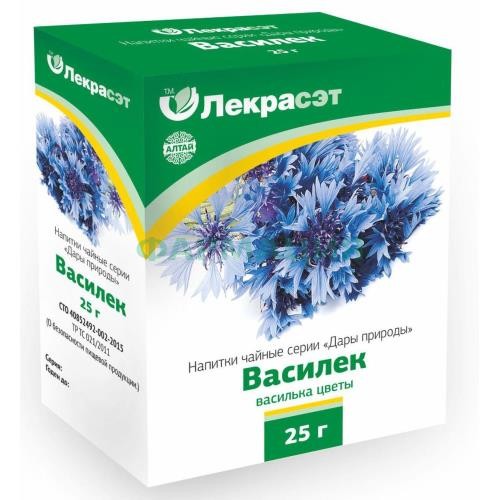 Дары природы василек синий цветки 25г. чайн. напиток /лекра-сэт/