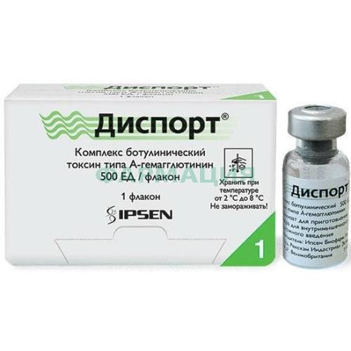 Диспорт лиофилизат для приготовления раствора для инъекций 500ед №1