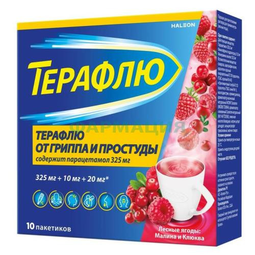 Терафлю порошок для приготовления раствора для приема внутрь 11,5г №10 лесные ягоды Терафлю порошок для приготовления раствора для приема внутрь 11,5г №10 лесные ягоды