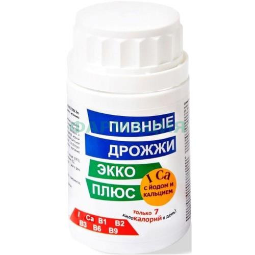 Пивные дрожжи  +  йод + кальций №100 таб. /экко плюс/