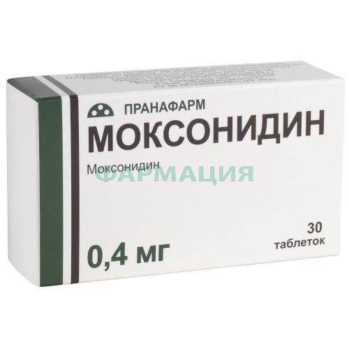 Моксонидин таблетки покрытые пленочной оболочкой 0.4мг №30
