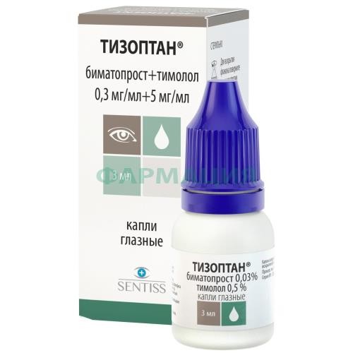 Тизоптан капли глазные 0,3мг/мл + 5мг/мл 3мл №1 Тизоптан капли глазные 0,3мг/мл + 5мг/мл 3мл №1
