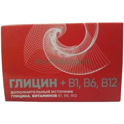 Глицин + b1 b6 b12 битра таблетки 600мг №20 Глицин + b1 b6 b12 битра таблетки 600мг №20