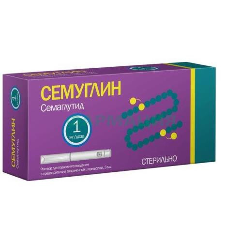 Семуглин раствор для подкожного введения 1мг/доза 3мл /в комплекте с иглами - 4 шт/ Семуглин раствор для подкожного введения 1мг/доза 3мл /в комплекте с иглами - 4 шт/