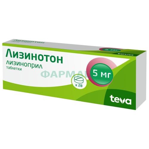 Лизинотон таблетки 5мг №28 Лизинотон таблетки 5мг №28