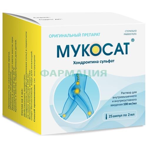 Мукосат раствор для внутримышечного и внутрисуставного введения 100мг/мл 2мл №25