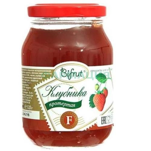 Бифрут джем клубника на фруктозе 300г.